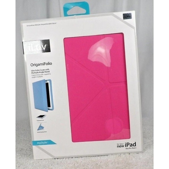 iLuv OrigamiFolio Slim Folio Cover iPad & iPad 2 Pink Case New - Picture 1 of 2